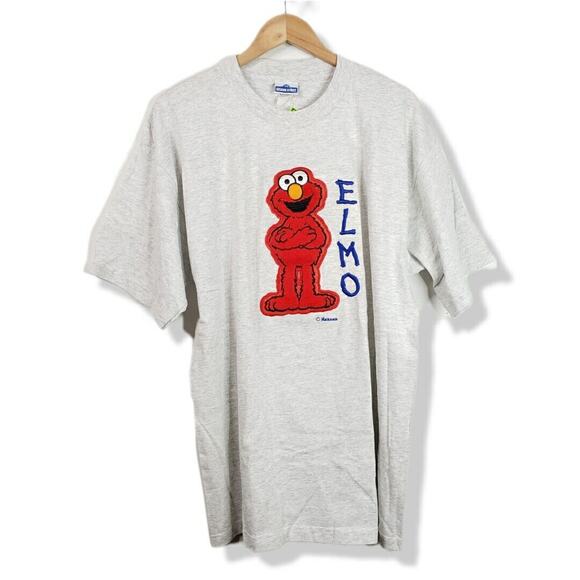 Vtg 90s Elmo Sesame Street Muppets T Shirt XL Blitzz Gray Jim Hensen USA NEW - Picture 1 of 12